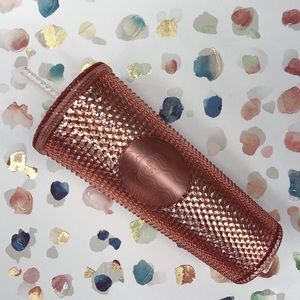 SOLD - NEW Starbucks sparkling rose gold tumbler
